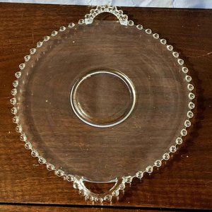 Imperial Glass Candlewick Serving Platter Handle 12" vintage #400 servingware
